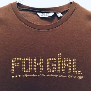 FOX GIRL Tee - Brown and Gold
